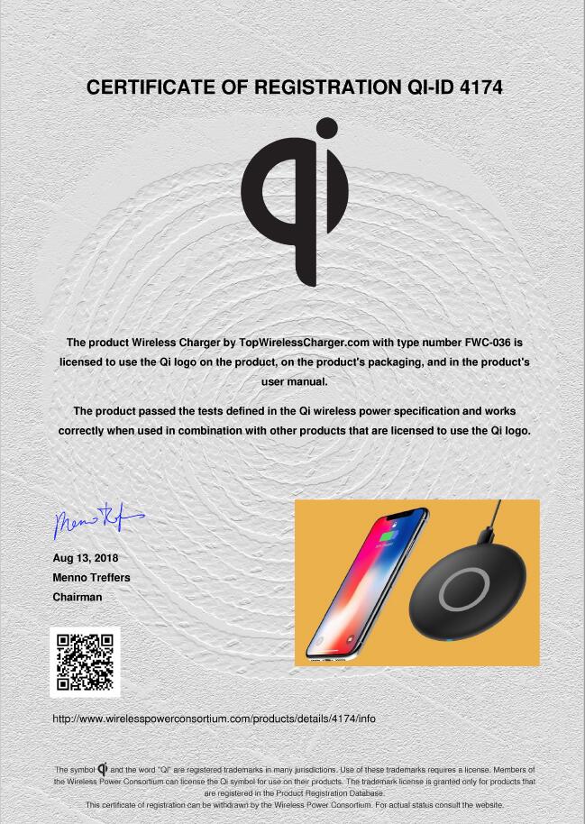 Qi Certified Wireless Charger 4174